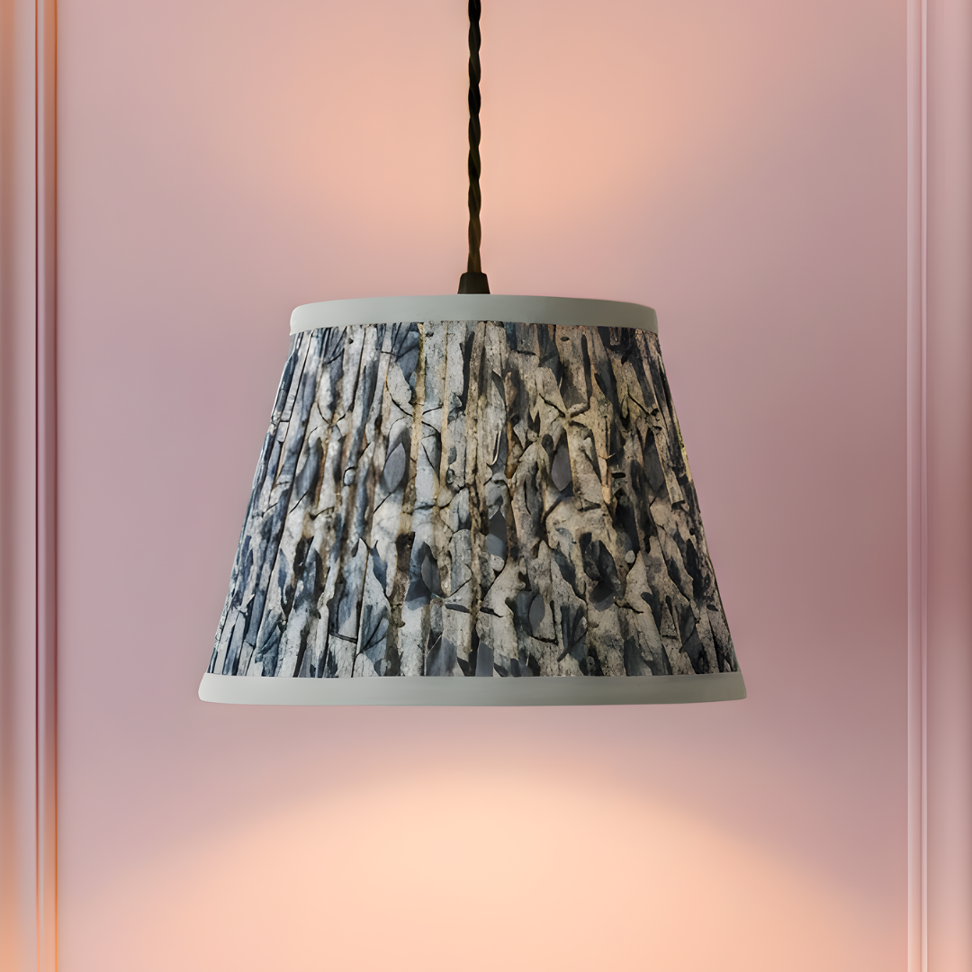 AARTIN 30 CM Stormy Blooms Cotton Lampshade - Straight Empire ( Shade Only )