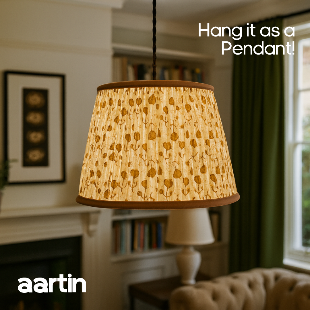 AARTIN 40 CM SUNSHINE PETALS STRAIGHT EMPIRE GATHERED LAMPSHADE IN COTTON