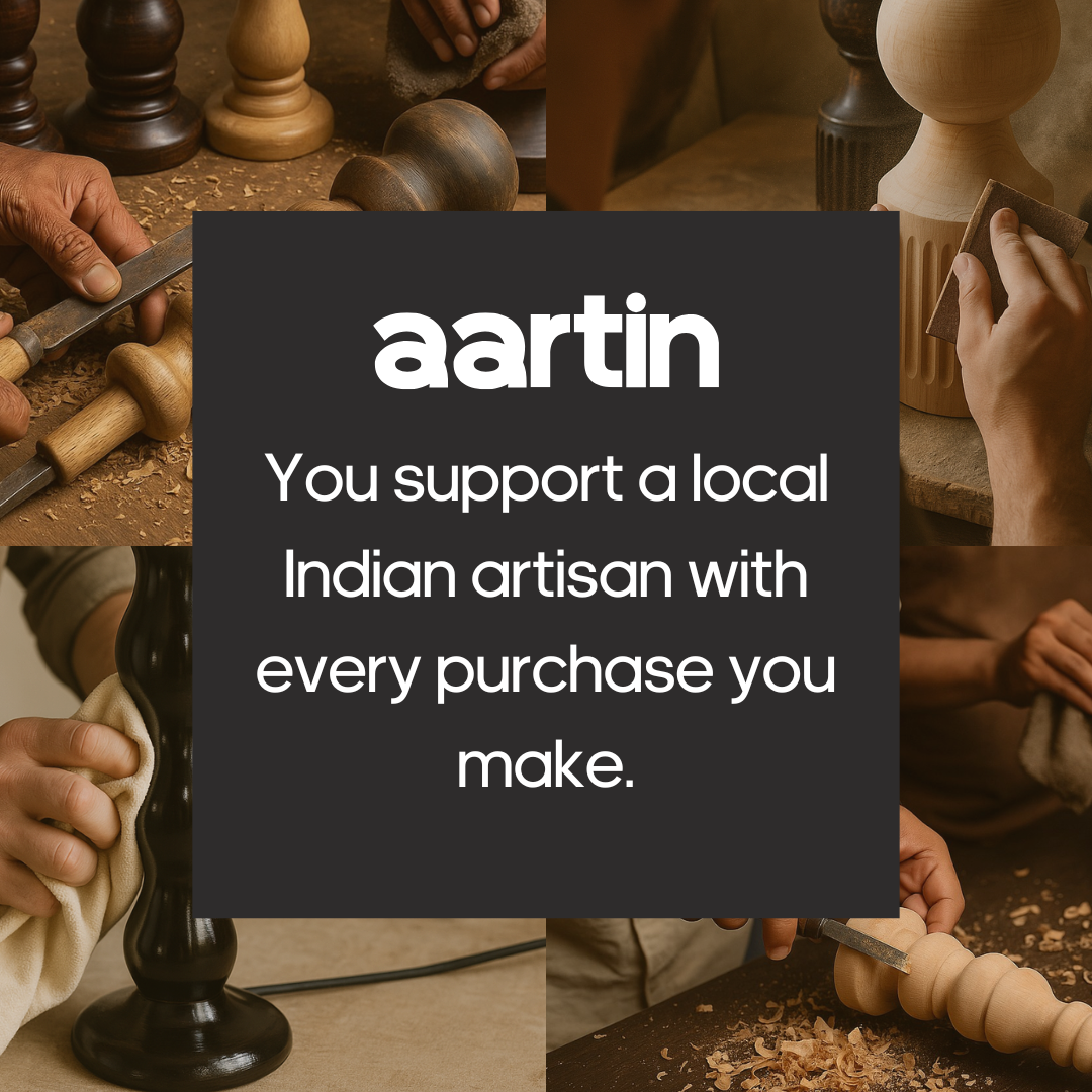 AARTIN FENIX TABLE LAMP IN WOOD WITH EBONY FINISH (BASE ONLY)