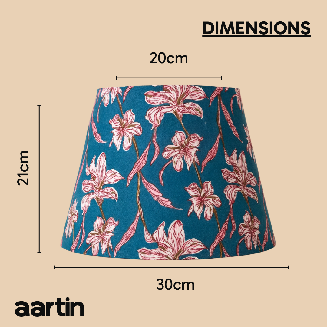 AARTIN 30 CM DUSKY PETALS STRAIGHT EMPIRE ROLLED LAMPSHADE IN COTTON