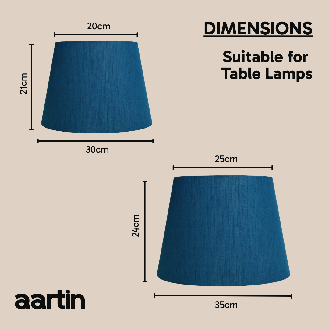 AARTIN STRAIGHT EMPIRE ROLLED LAMPSHADE IN BLUE SILK