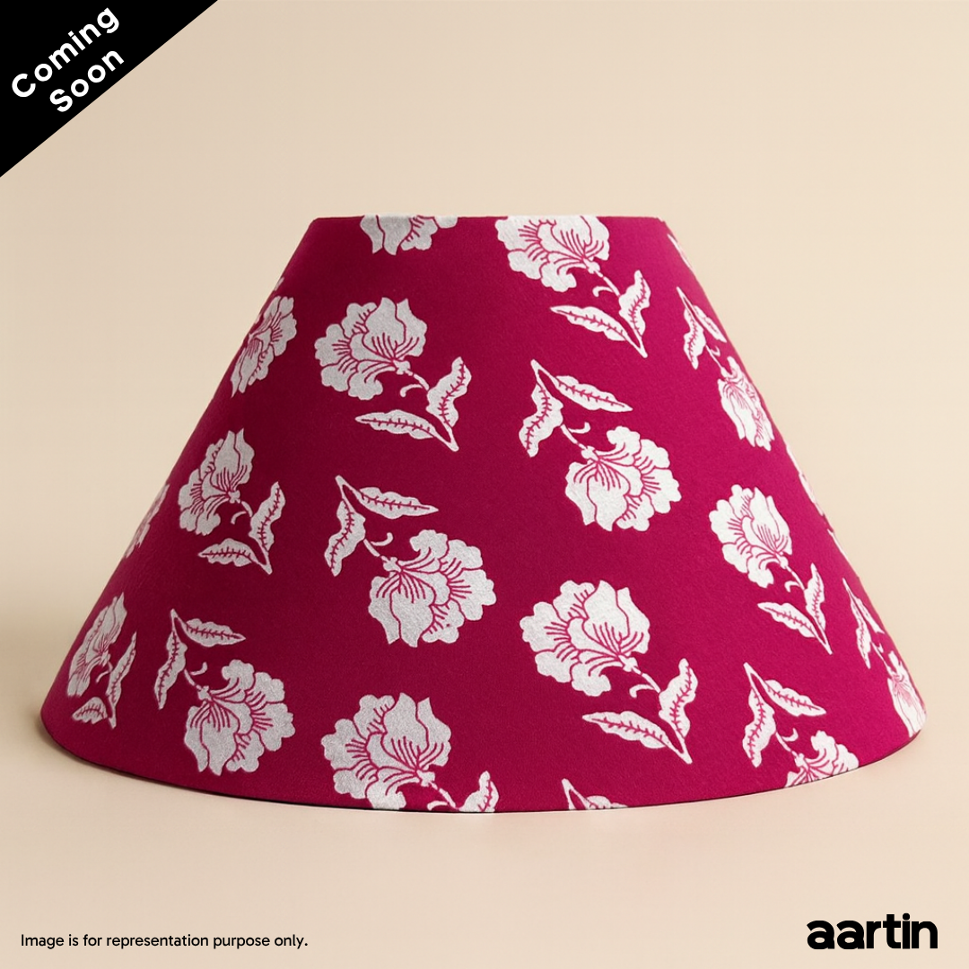 AARTIN 30 CM CHERRY BLOSSOM EMPIRE ROLLED LAMPSHADE IN COTTON