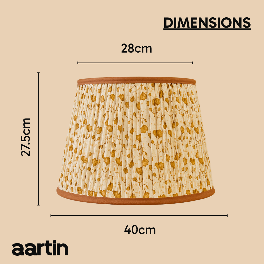AARTIN 40 CM SUNSHINE PETALS STRAIGHT EMPIRE GATHERED LAMPSHADE IN COTTON
