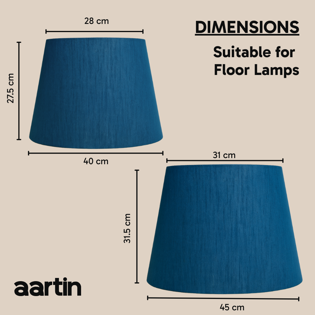 AARTIN STRAIGHT EMPIRE ROLLED LAMPSHADE IN BLUE SILK