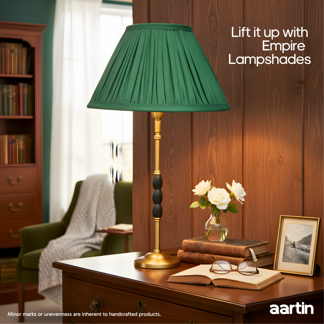 AARTIN OPHELIA TABLE LAMP IN ANTIQUE BRASS & MATTE BLACK (BASE ONLY)