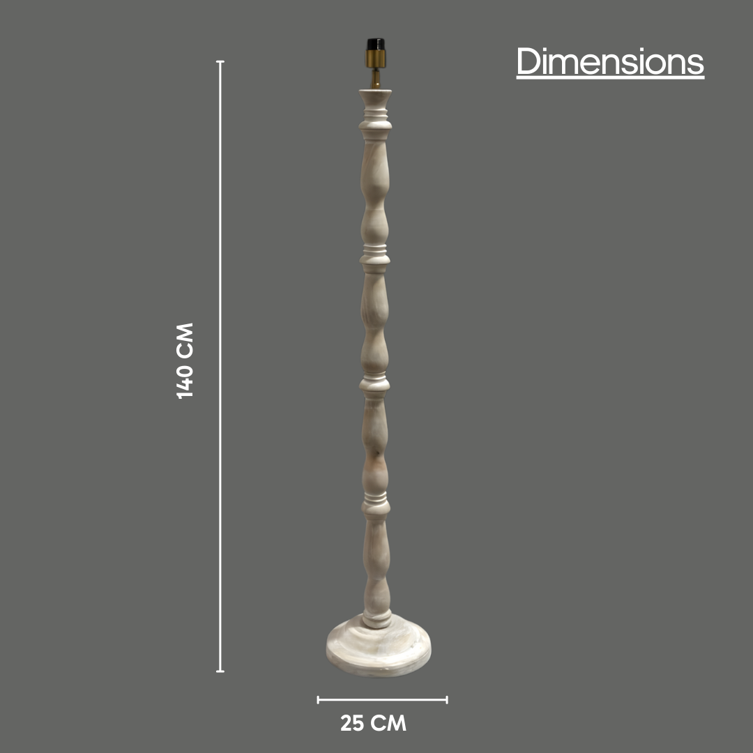 AARTIN ORLA FLOOR LAMP IN WOOD WITH WHITEWASH FINISH (BASE ONLY)