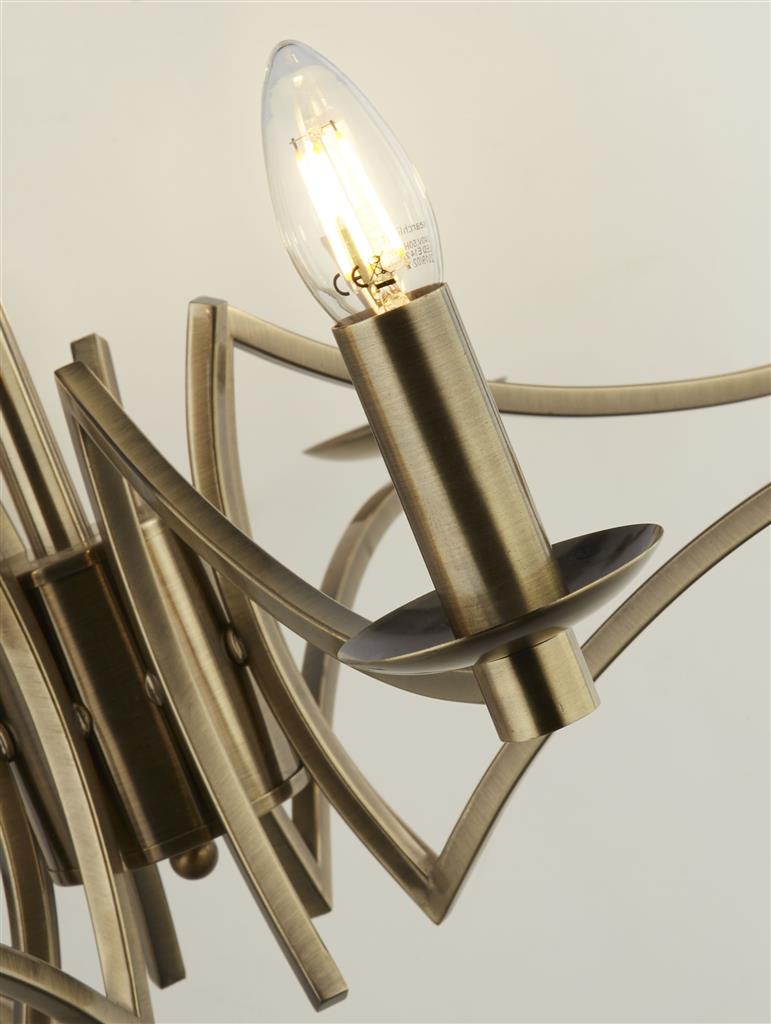 Colaton 8Lt Pendant Ceiling Light Antique Brass - Comet Lighting