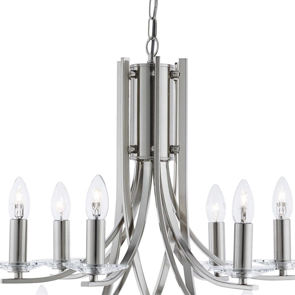 Ascona 12Lt Pendant - Satin Silver & Clear Glass Sconces - Comet Lighting