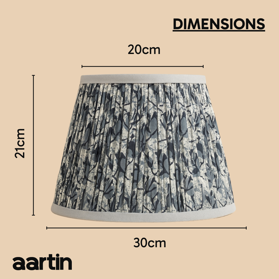 AARTIN 30 CM STORMY BLOOMS STRAIGHT EMPIRE GATHERED LAMPSHADE IN COTTON