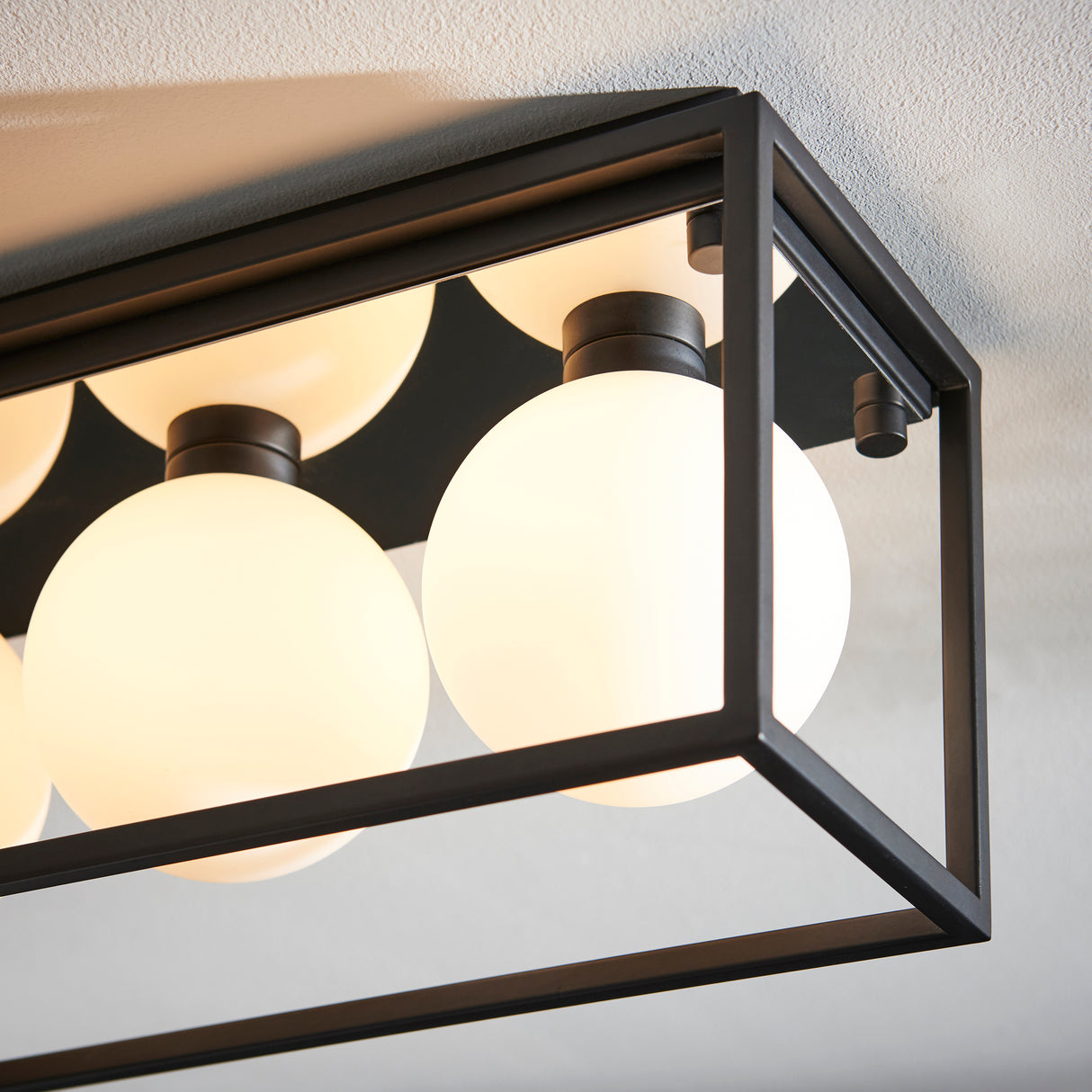 Volta 3Lt Flush Ceiling Light Matt Black - Comet Lighting