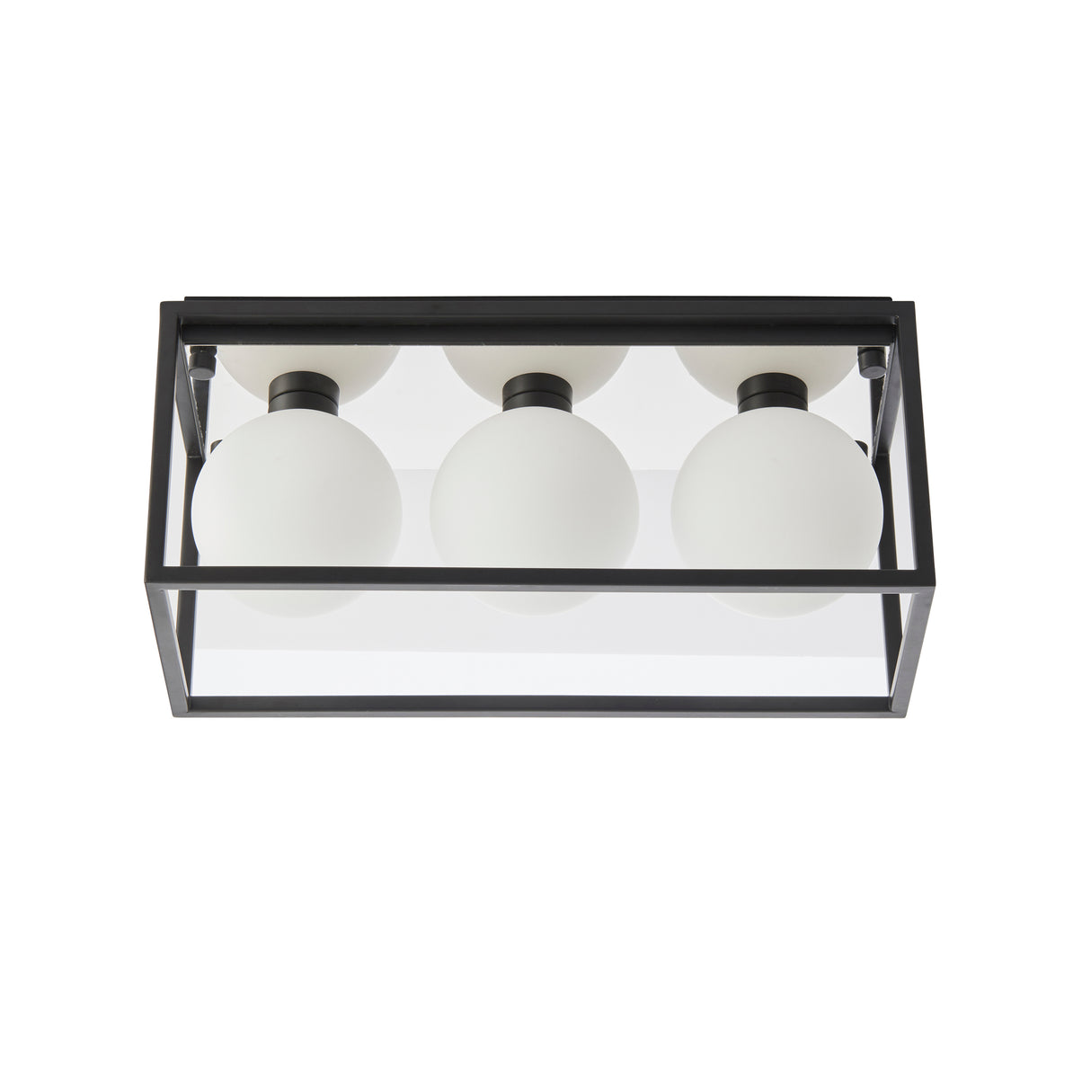 Volta 3Lt Flush Ceiling Light Matt Black - Comet Lighting