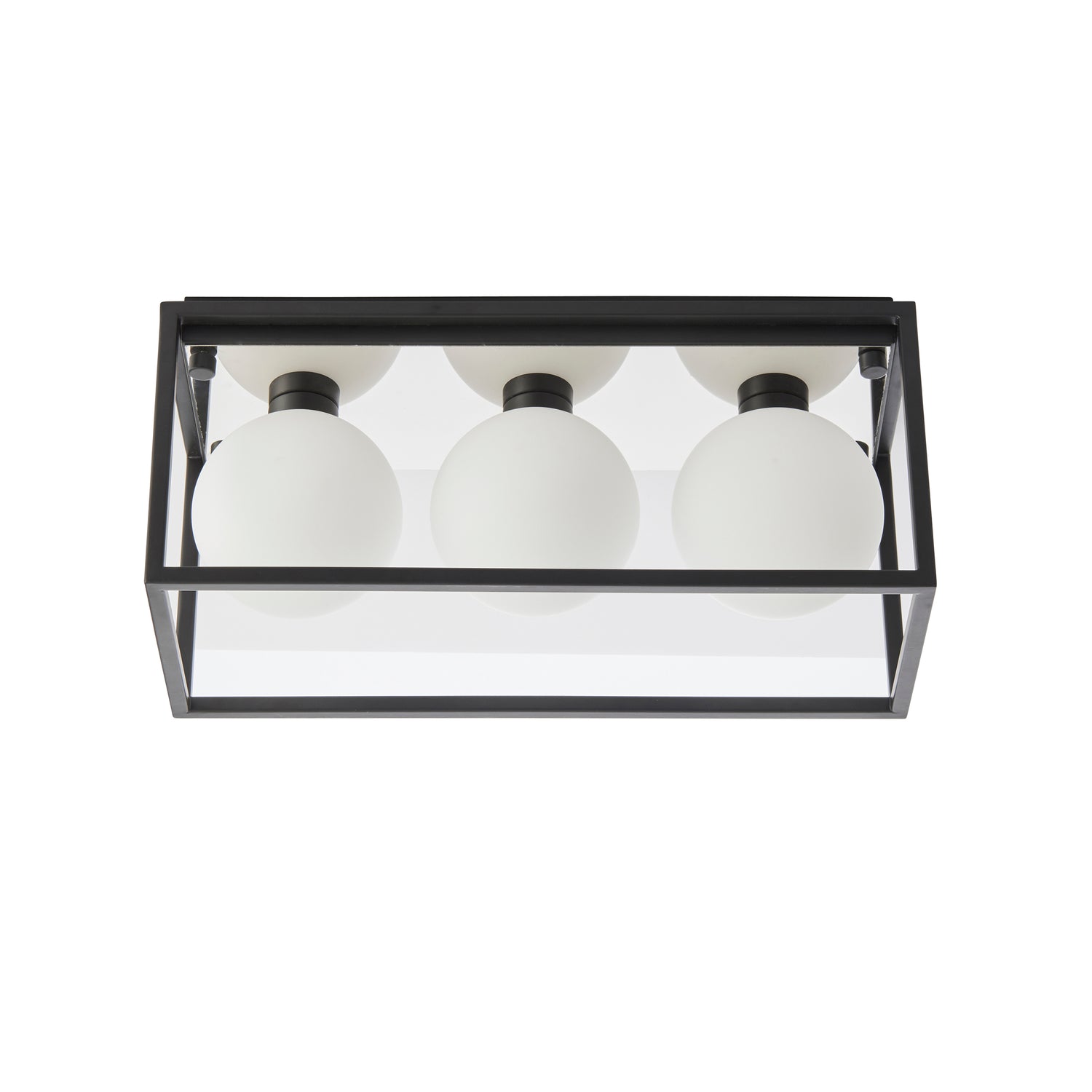 Volta 3Lt Flush Ceiling Light Matt Black - Comet Lighting