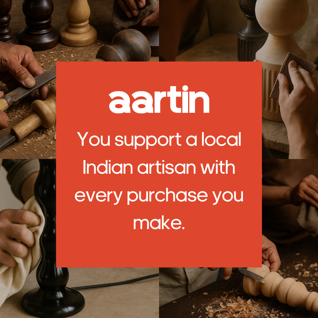 AARTIN PENNY TABLE LAMP IN WOOD WITH EBONY FINISH (BASE ONLY)