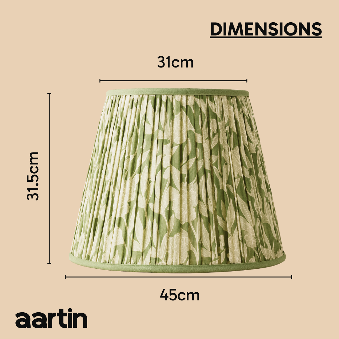 AARTIN 40 CM MINT BLOSSOM STRAIGHT EMPIRE GATHERED LAMPSHADE IN COTTON