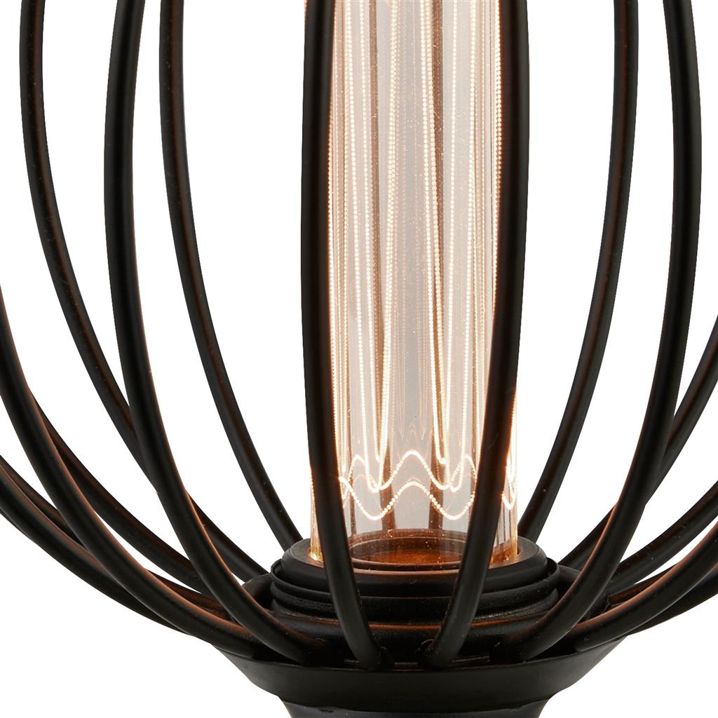 Globe Lamp - Black Metal - Comet Lighting