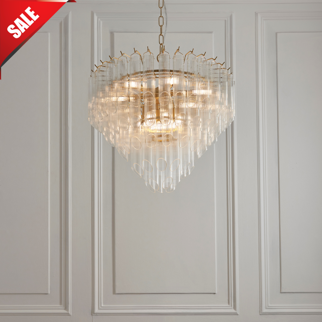 Toulouse 12lt Pendant Light - Clear cylindrical glass
