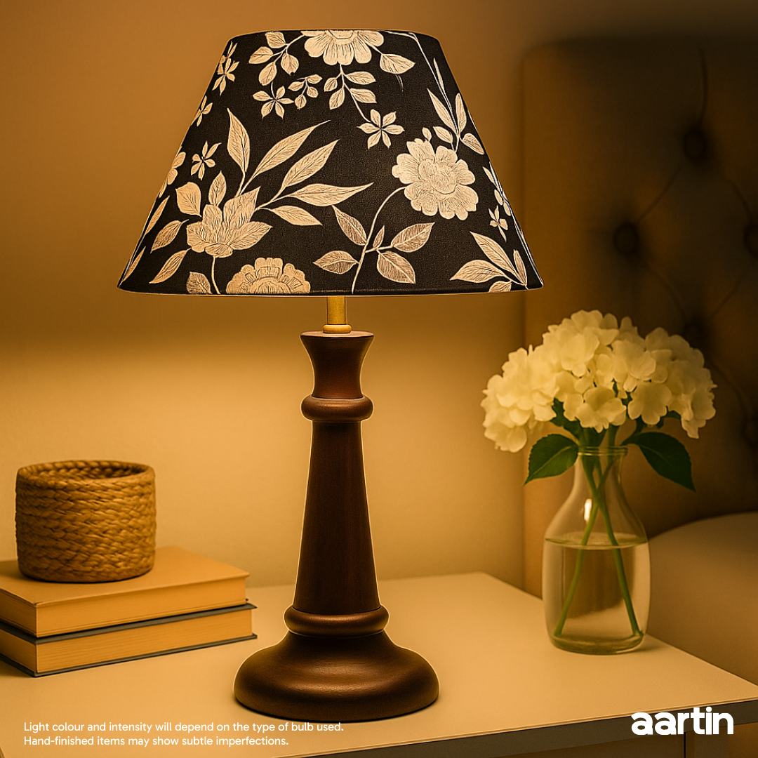 AARTIN FABLE TABLE LAMP IN WOOD WITH DARK BROWN FINISH (BASE ONLY)