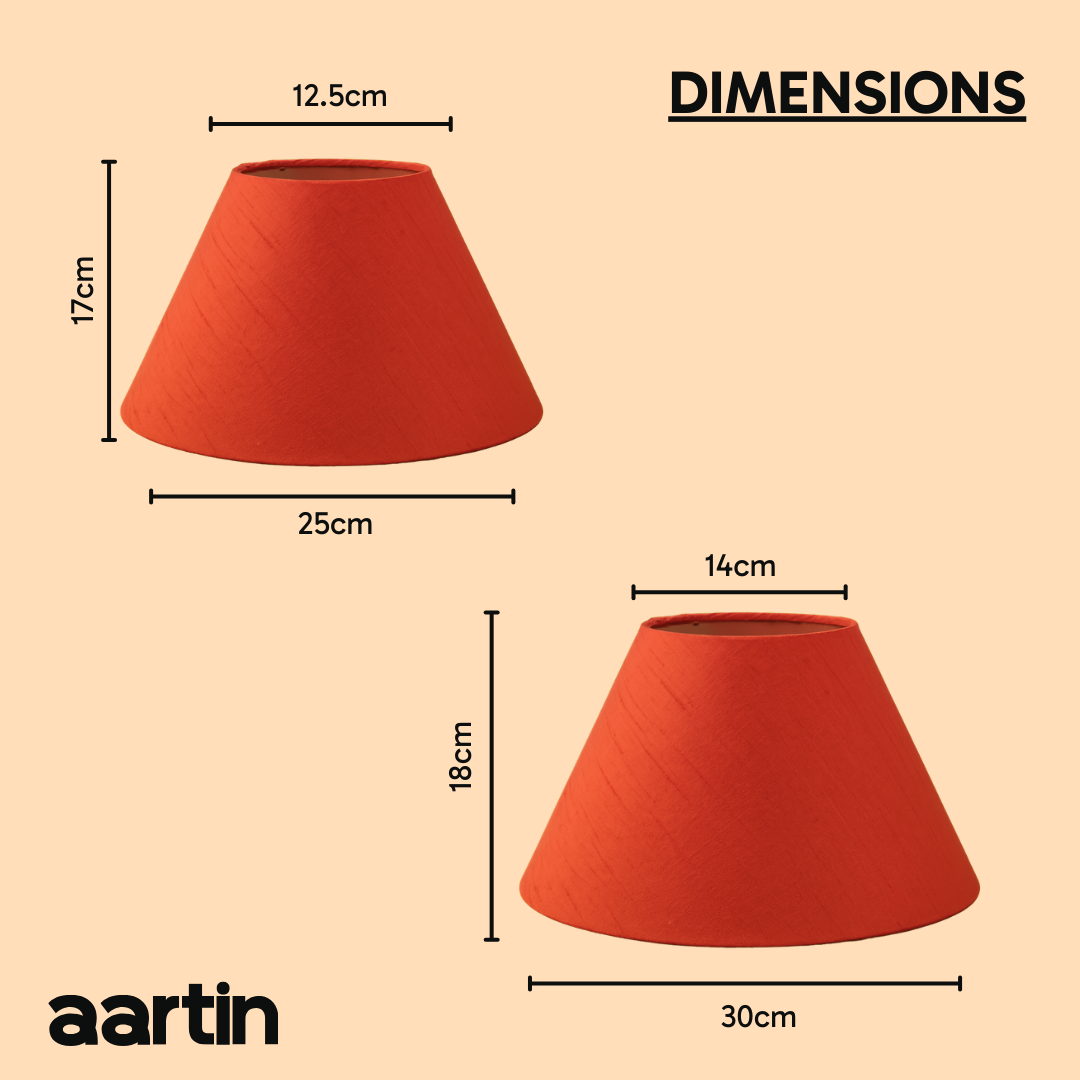 AARTIN EMPIRE ROLLED LAMPSHADE IN ORANGE SILK