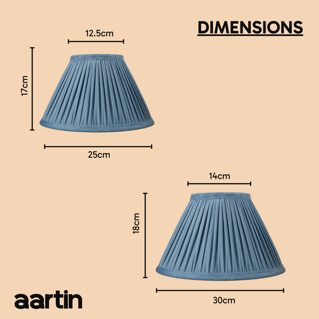 AARTIN EMPIRE GATHERED LAMPSHADE IN BLUE SILK