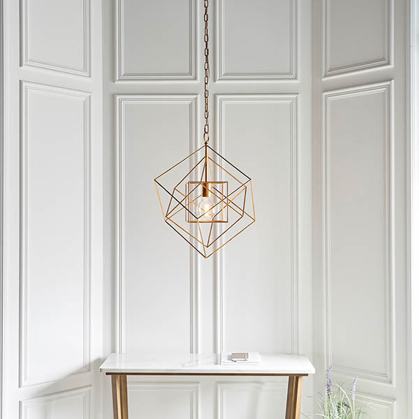 Clyde Pendant Ceiling Light Medium Antique Gold Leaf