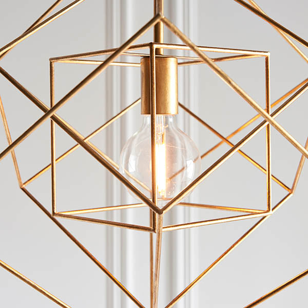 Clyde Pendant Ceiling Light Medium Antique Gold Leaf
