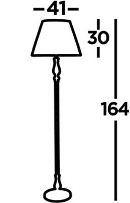 Flemish Floor Lamp- Antique Brass Metal & Grey Pleated Shade