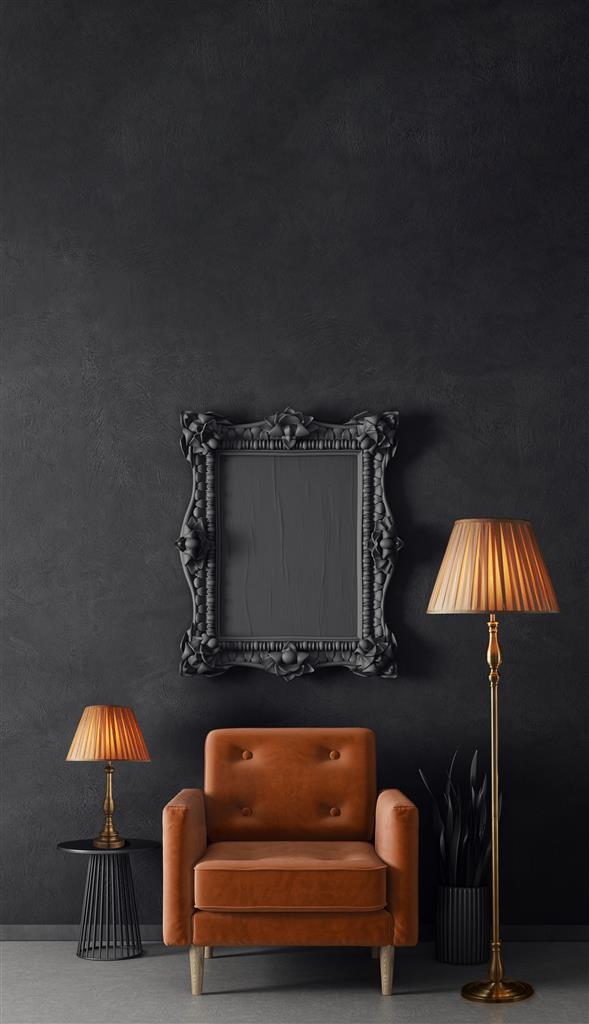 Flemish Floor Lamp- Antique Brass Metal & Grey Pleated Shade