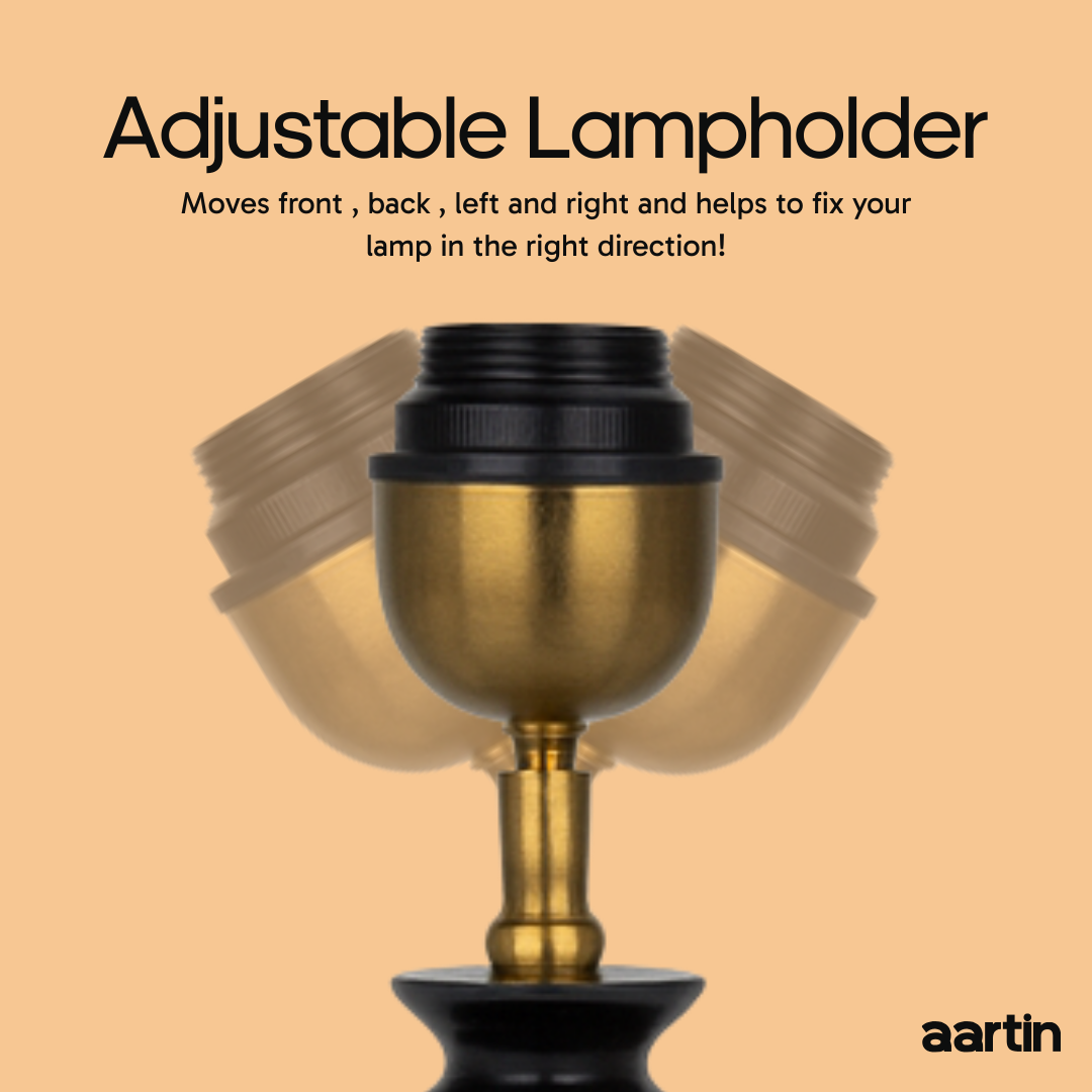 AARTIN CLOVER FLOOR LAMP IN ANTIQUE BRASS & WOOD (BASE ONLY)