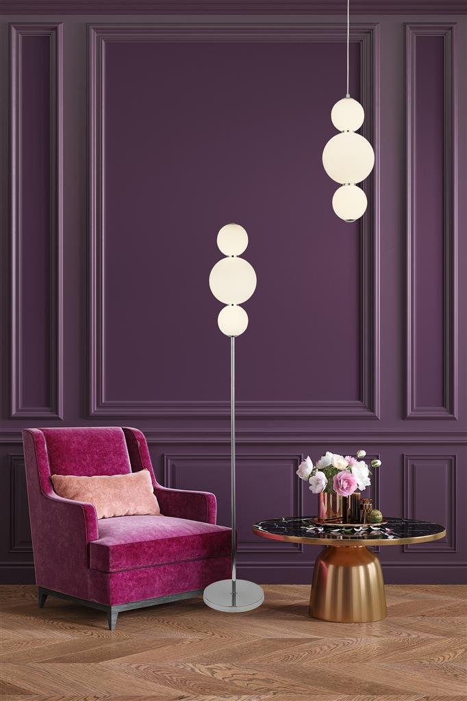 Exton 3lt LED Floor Lamp Chrome - Comet Lighting