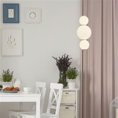 Exton 2Lt LED Pendant Ceiling Light Chrome - Comet Lighting