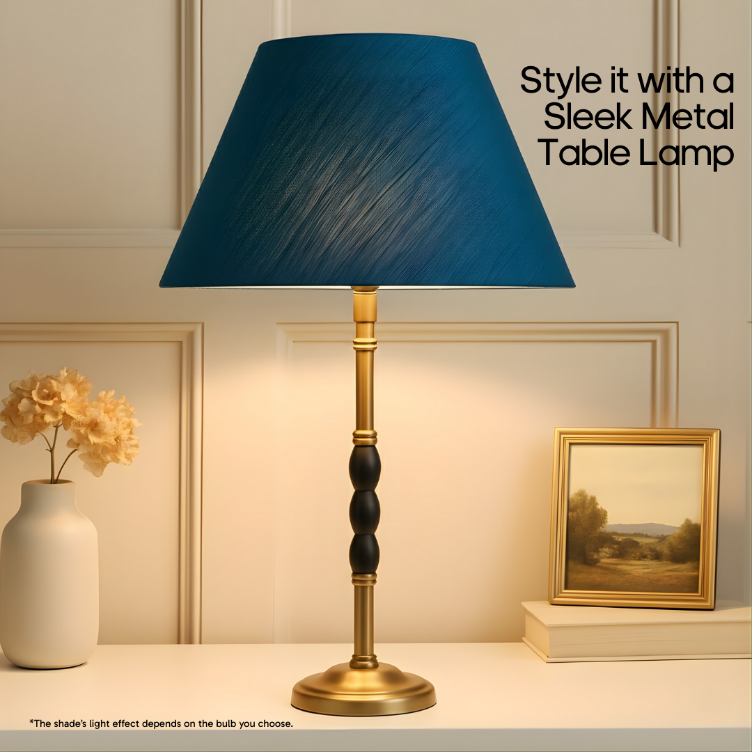 AARTIN EMPIRE ROLLED LAMPSHADE IN BLUE SILK