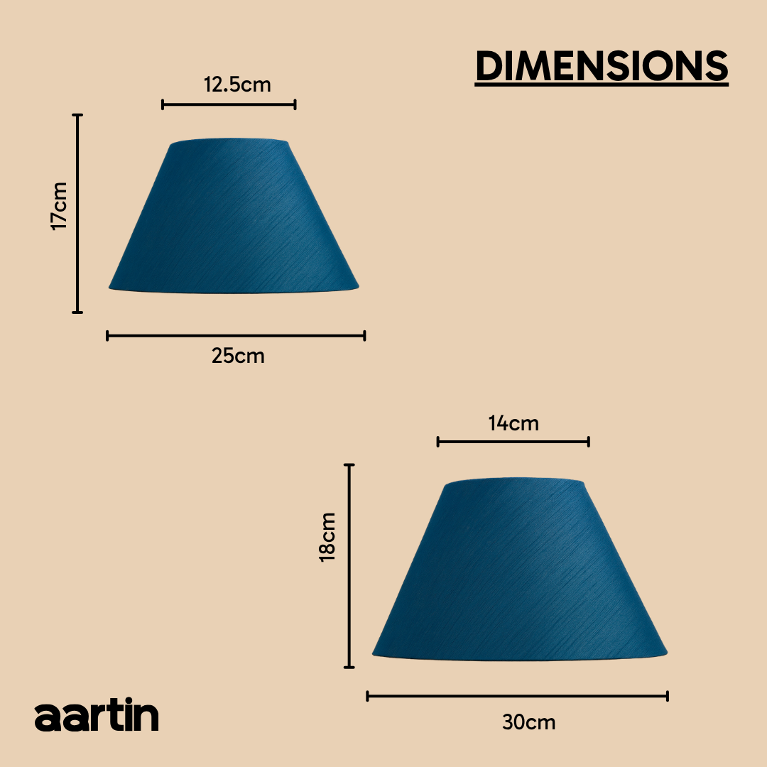 AARTIN EMPIRE ROLLED LAMPSHADE IN BLUE SILK