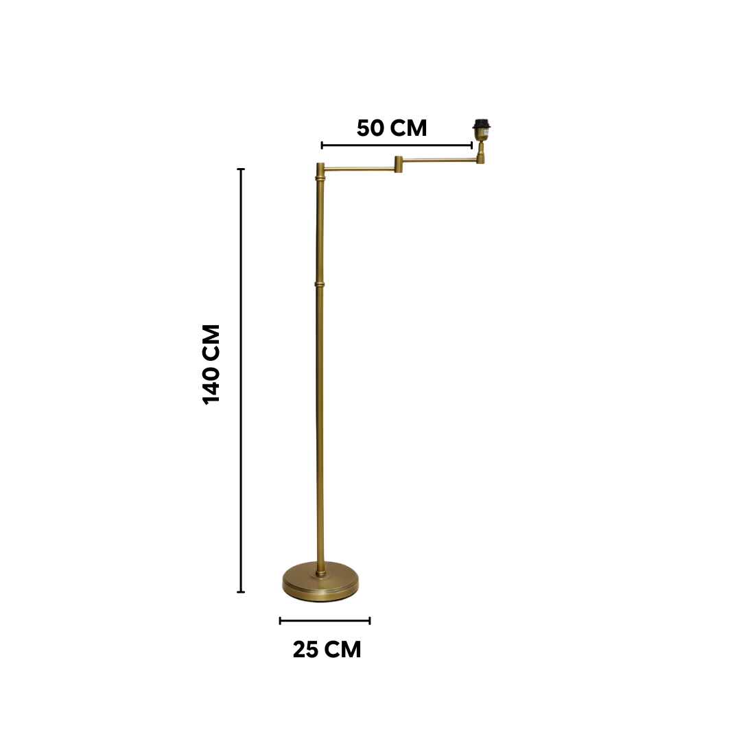 AARTIN Alpha Metal Floor Lamp With Light Pink Silk Lampshade