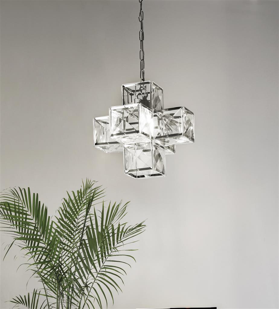 Drewe 1Lt Pendant Ceiliung Light Chrome - Comet Lighting