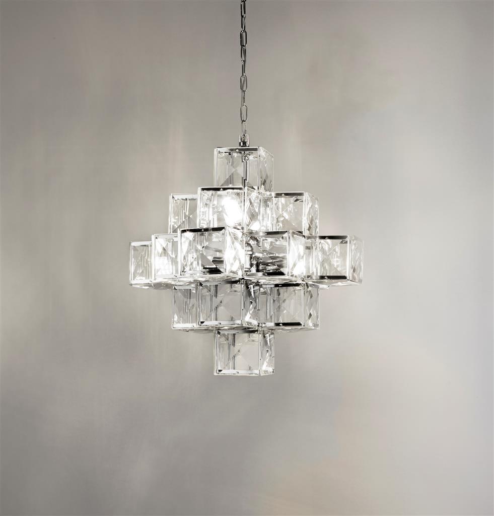 Drewe 7Lt Pendant Ceiling Light Chrome - Comet Lighting