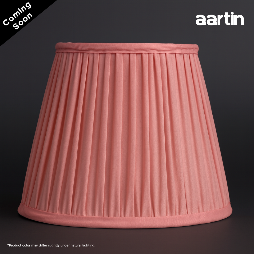AARTIN STRAIGHT EMPIRE GATHERED LAMPSHADE IN LIGHT PINK SILK