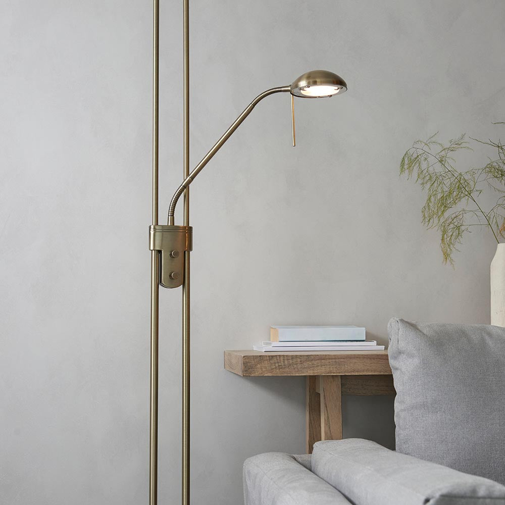 Rome Mother & Child Task Floor Lamp Antique Nickel - Comet Lighting