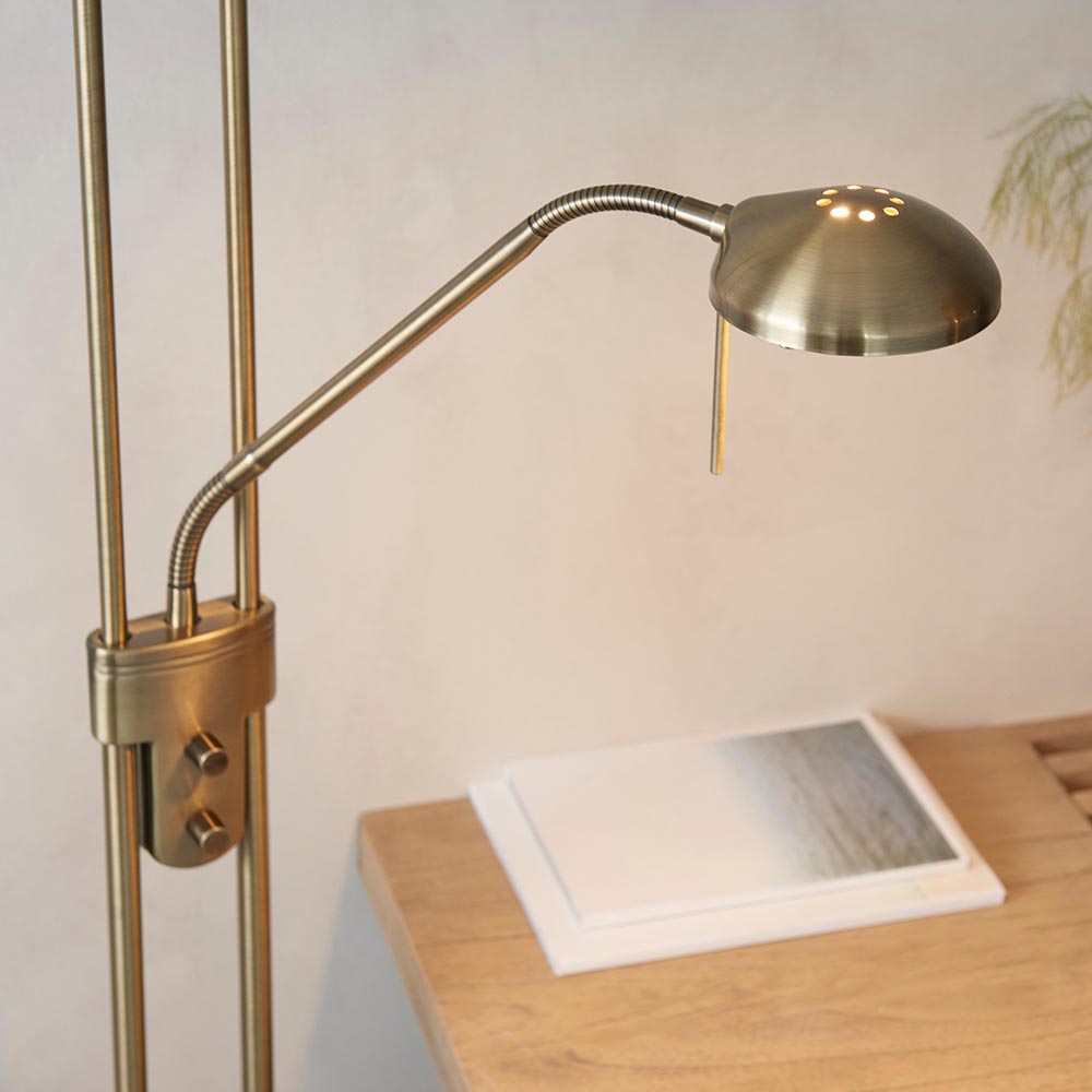 Rome Mother & Child Task Floor Lamp Antique Nickel - Comet Lighting