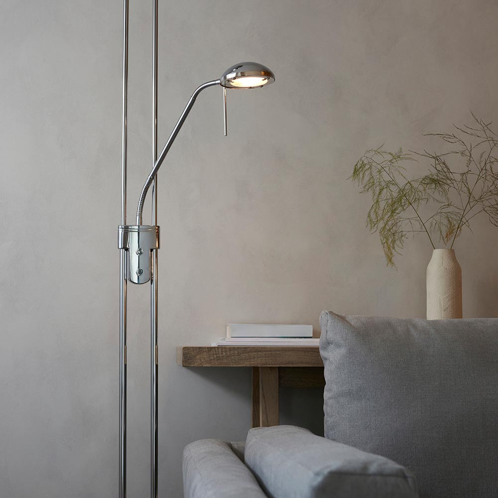 Rome Mother & Child Task Floor Lamp Chrome - Comet Lighting