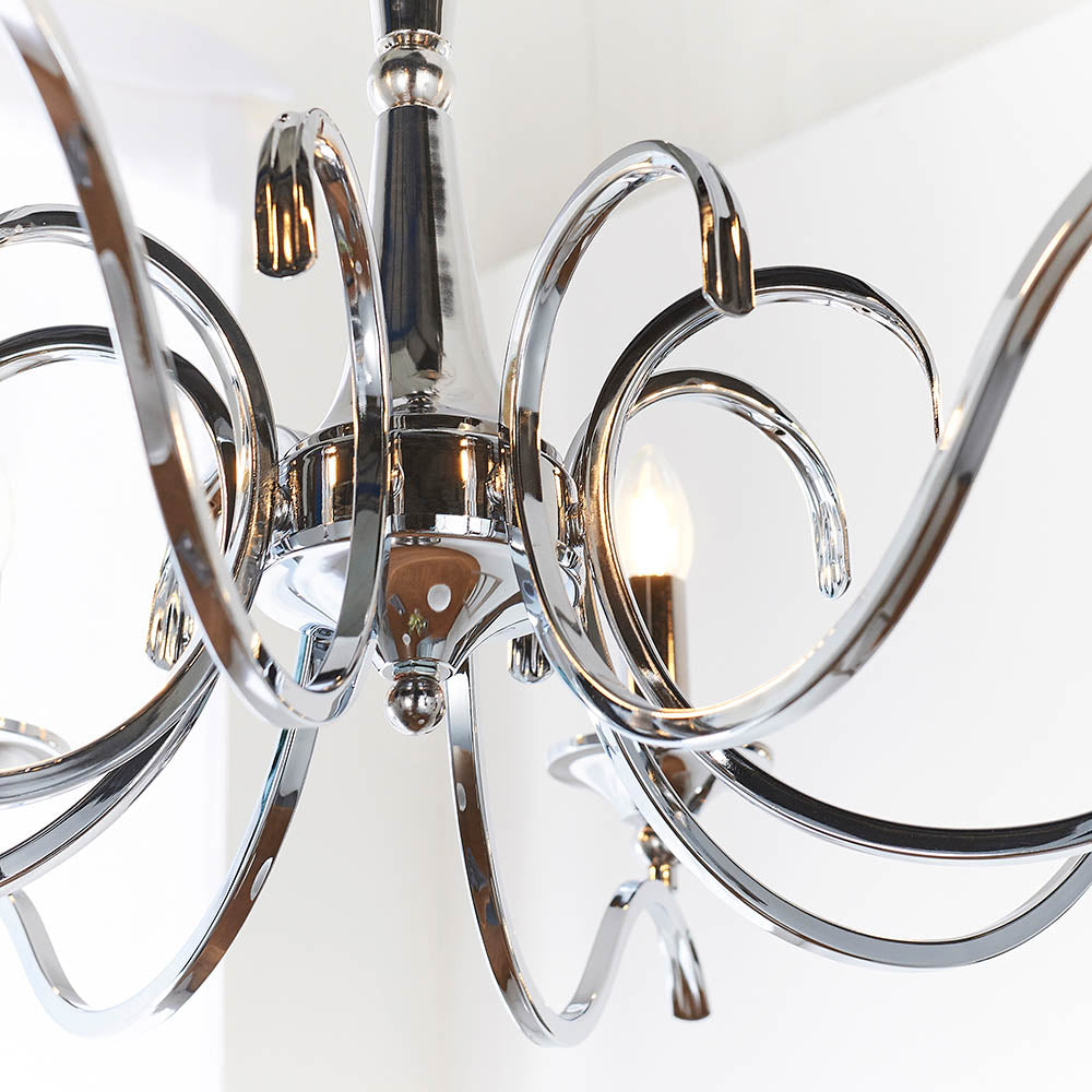 Kora 8-Light Pendant Ceiling Light Chrome - Comet Lighting