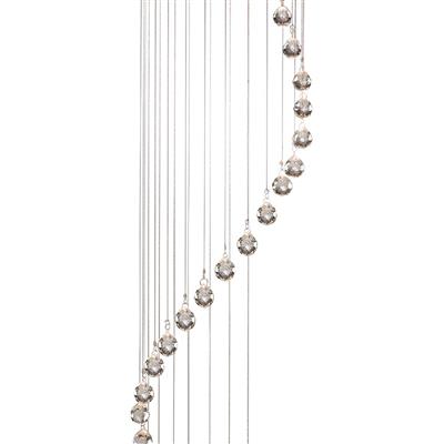 Searchlight Hallway Chrome 5 Light Multi-Drop Pendant Crystal Balls - Comet Lighting