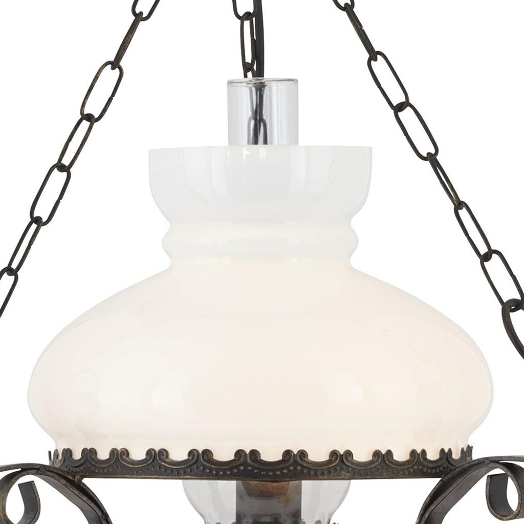 Oil Pendant - Antique Brass Metal & Clear & Opal Glass - Comet Lighting