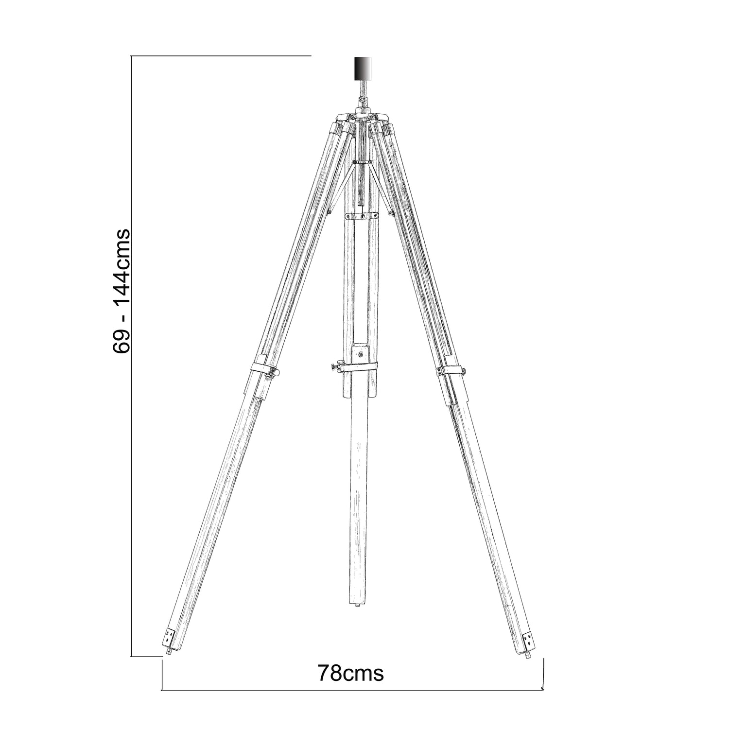 Tripod Base Only Floor Lamp Mango - Comet Lighting