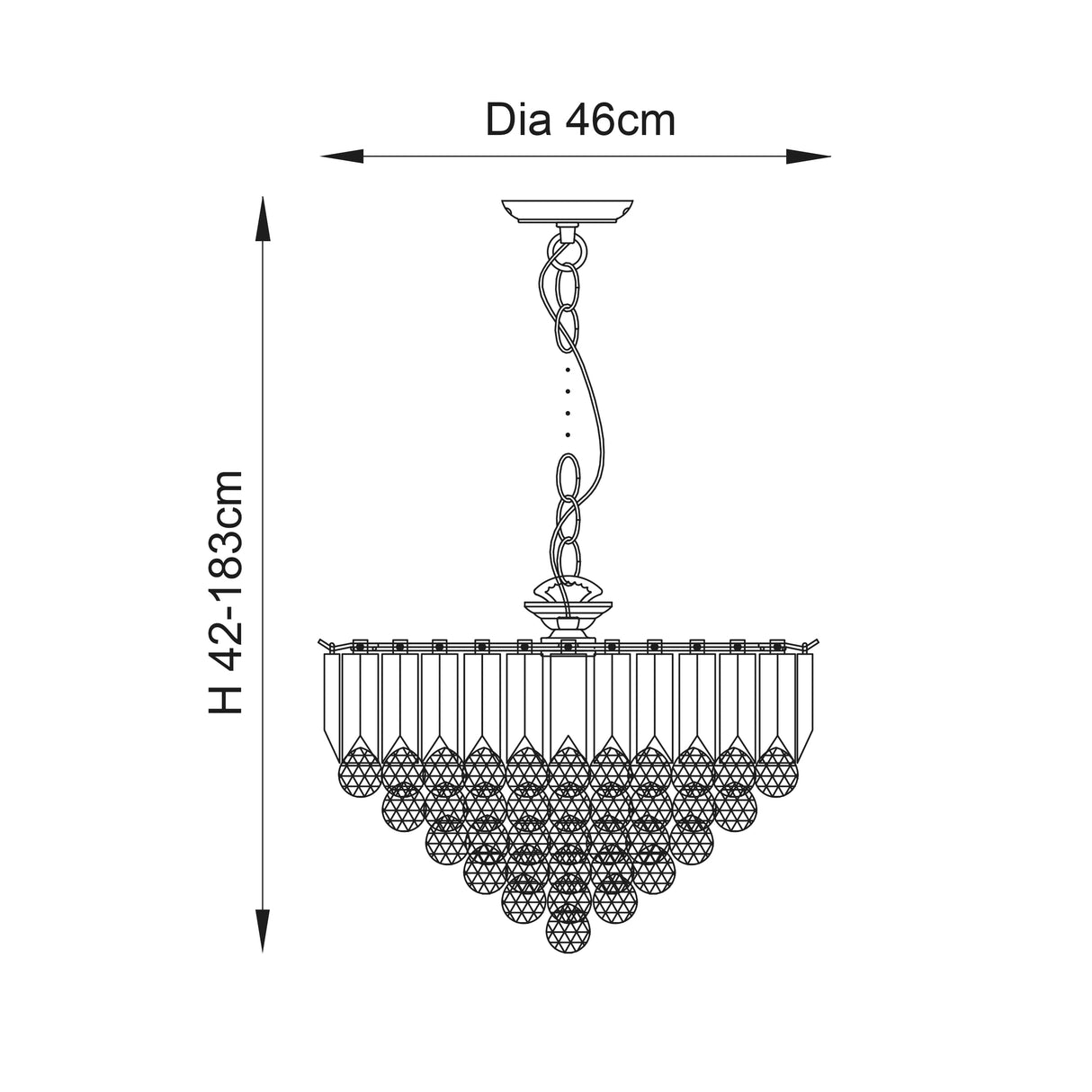 Fargo 6-Light Pendant Ceiling Light Chrome - Comet Lighting