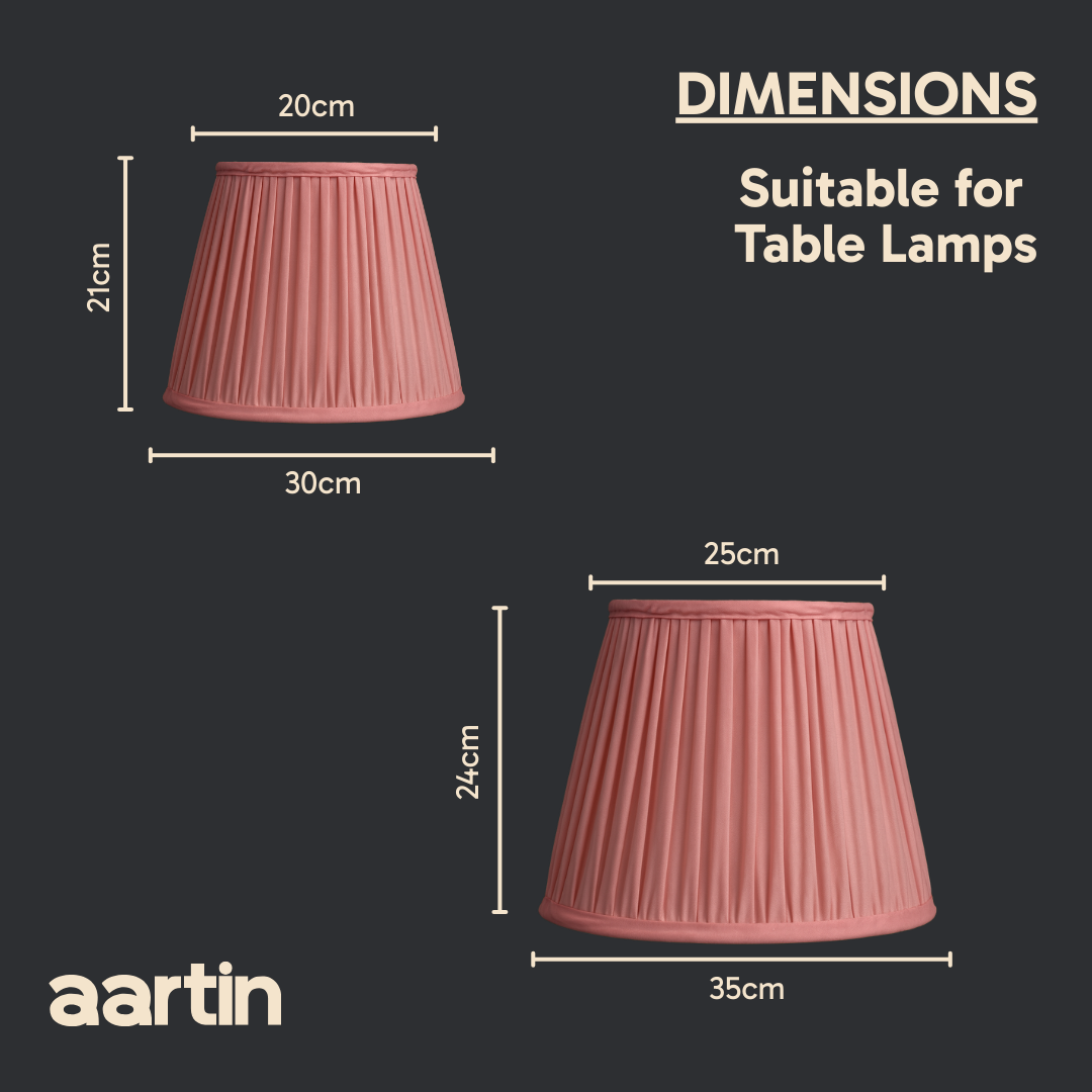 AARTIN STRAIGHT EMPIRE GATHERED LAMPSHADE IN LIGHT PINK SILK