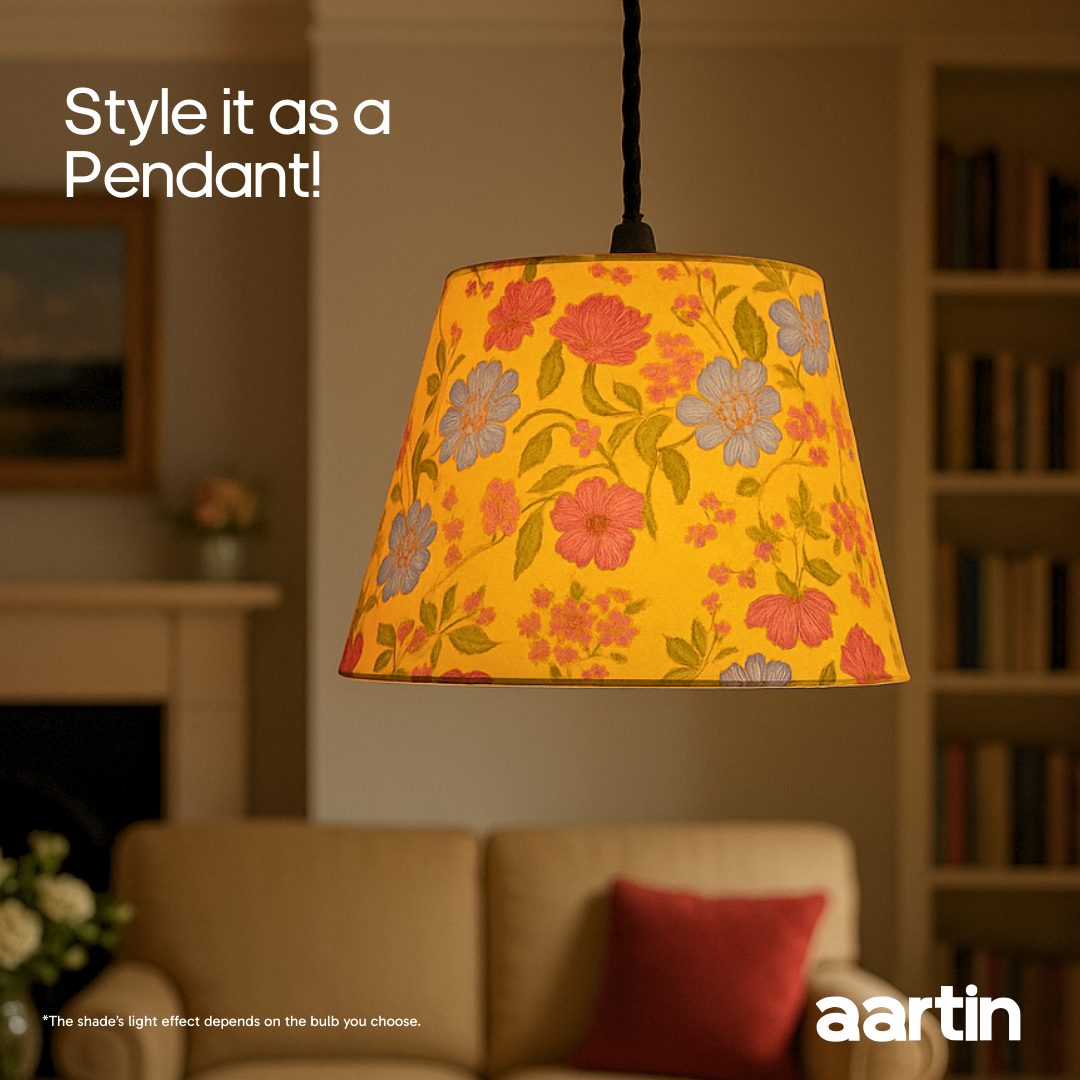 AARTIN 35 CM CITRUS BOUQUET STRAIGHT EMPIRE ROLLED LAMPSHADE IN COTTON