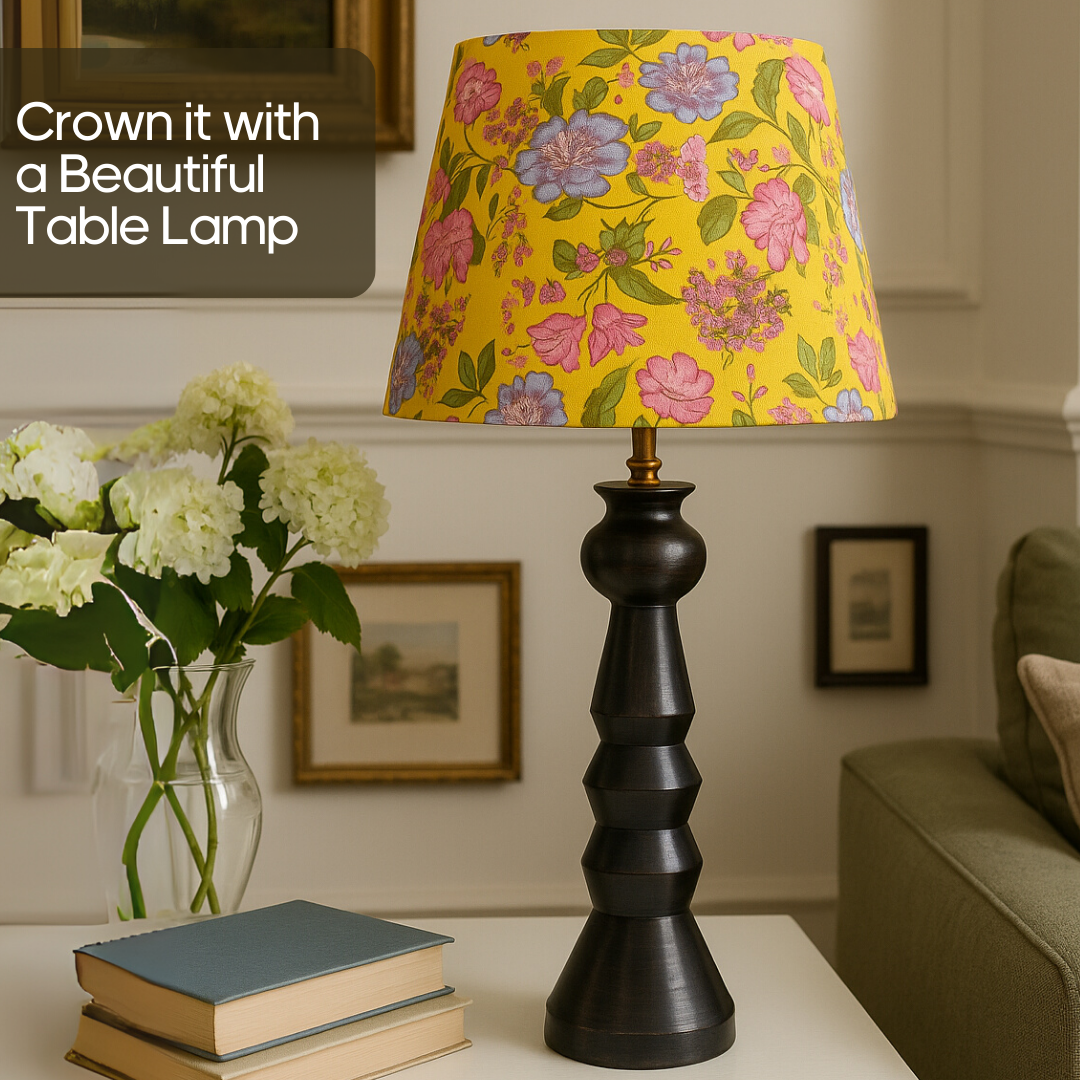 AARTIN 35 CM CITRUS BOUQUET STRAIGHT EMPIRE ROLLED LAMPSHADE IN COTTON