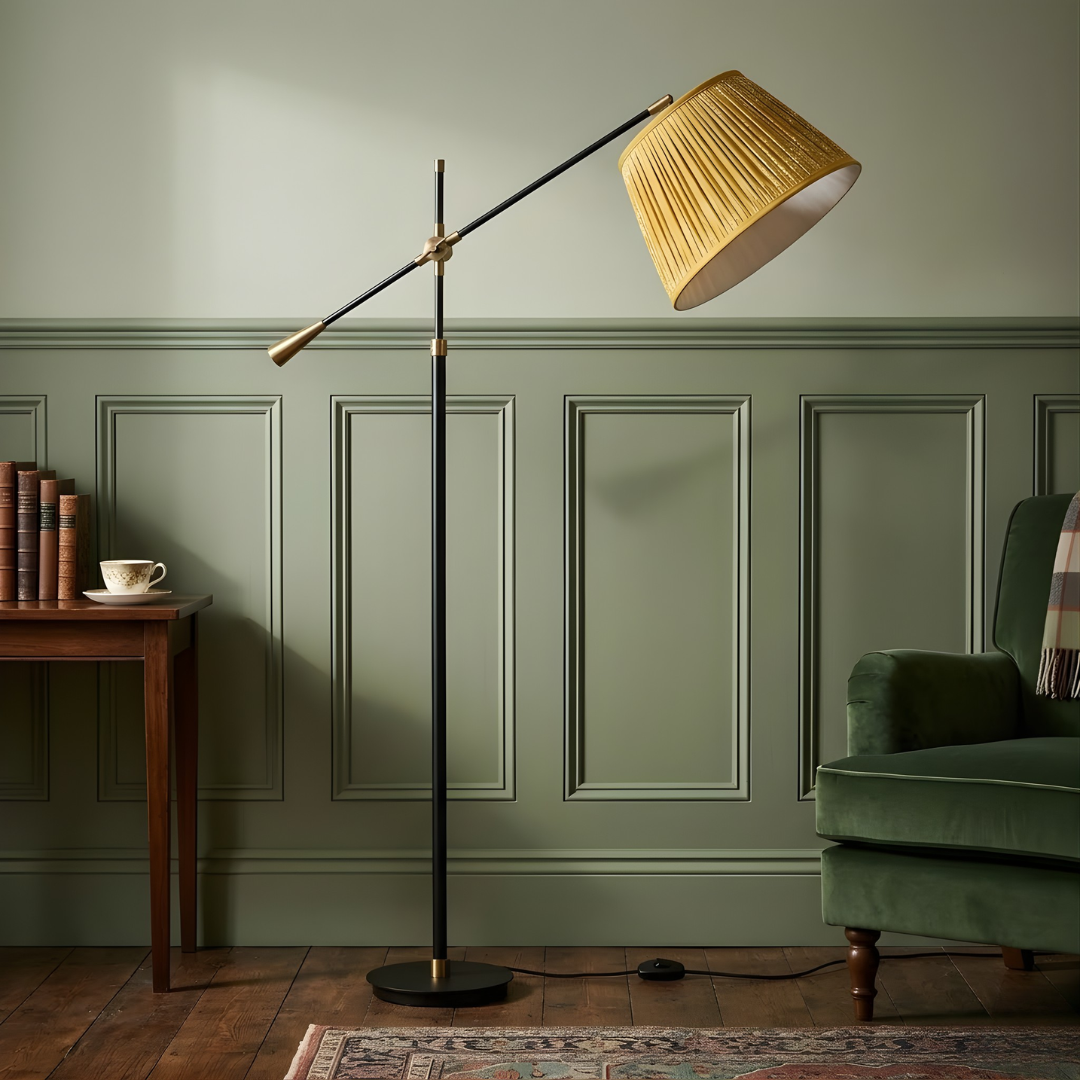 AARTIN Gama Metal Floor Lamp With Sunshine Ferns Lampshade