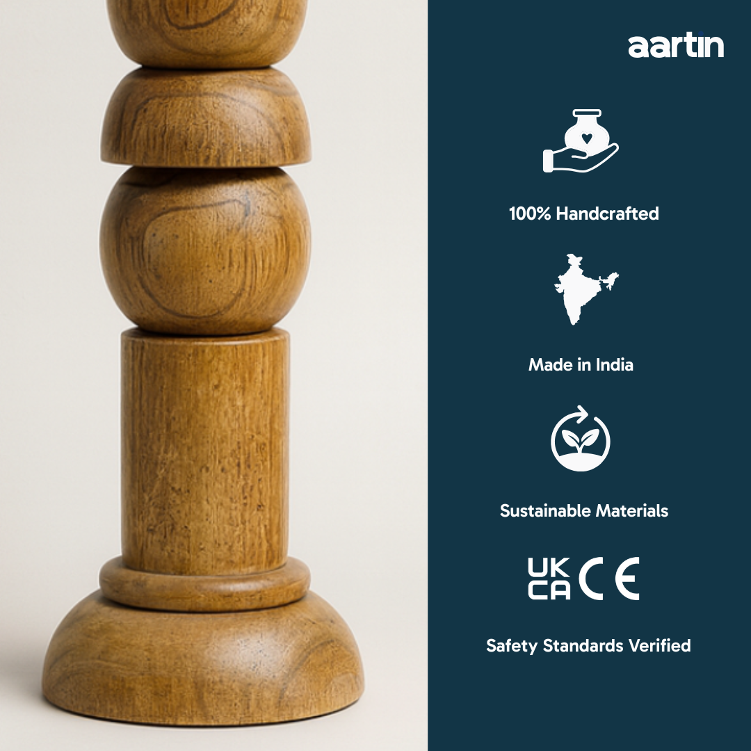 AARTIN SOLACE TABLE LAMP IN WOOD WITH NATURAL WOOD FINISH(BASE ONLY)