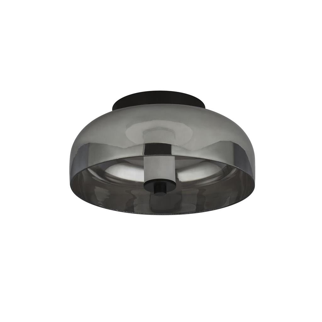 Branscombe 1Lt LED Flush Ceiling Light Matt Black - Comet Lighting